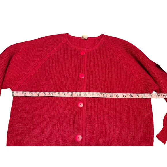 Vintage Mohair Blend Button Front Cardigan Sweater Size XS Raspberry Pink Preppy - Picture 8 of 10